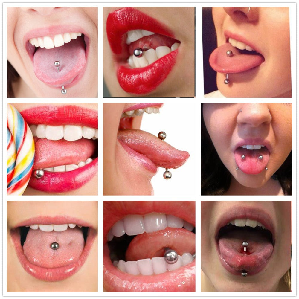 Human Body Piercing Titanium Steel Tongue Pin Stainless Ear Bone Stud Earrings