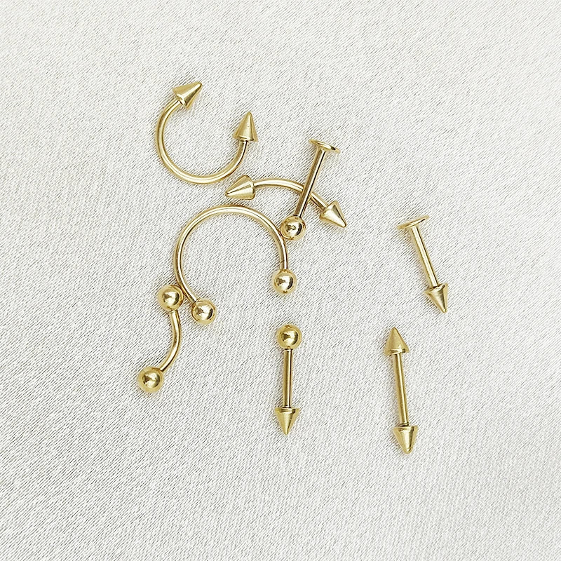 8PCS/Set Fashion Piercing Set Eyebrow Bar Lip Tongue Nose Pircing Stainless Steel Ear Studs Stainless Steel Mixed Body Jewelry