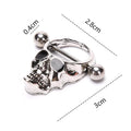 Hot! Skull Bars Nipple Ring Piercing Bar Stainless Steel Barbell Body Breast Jewelry