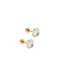 Screwback Stud Earrings Lux - Candy Clover Clear