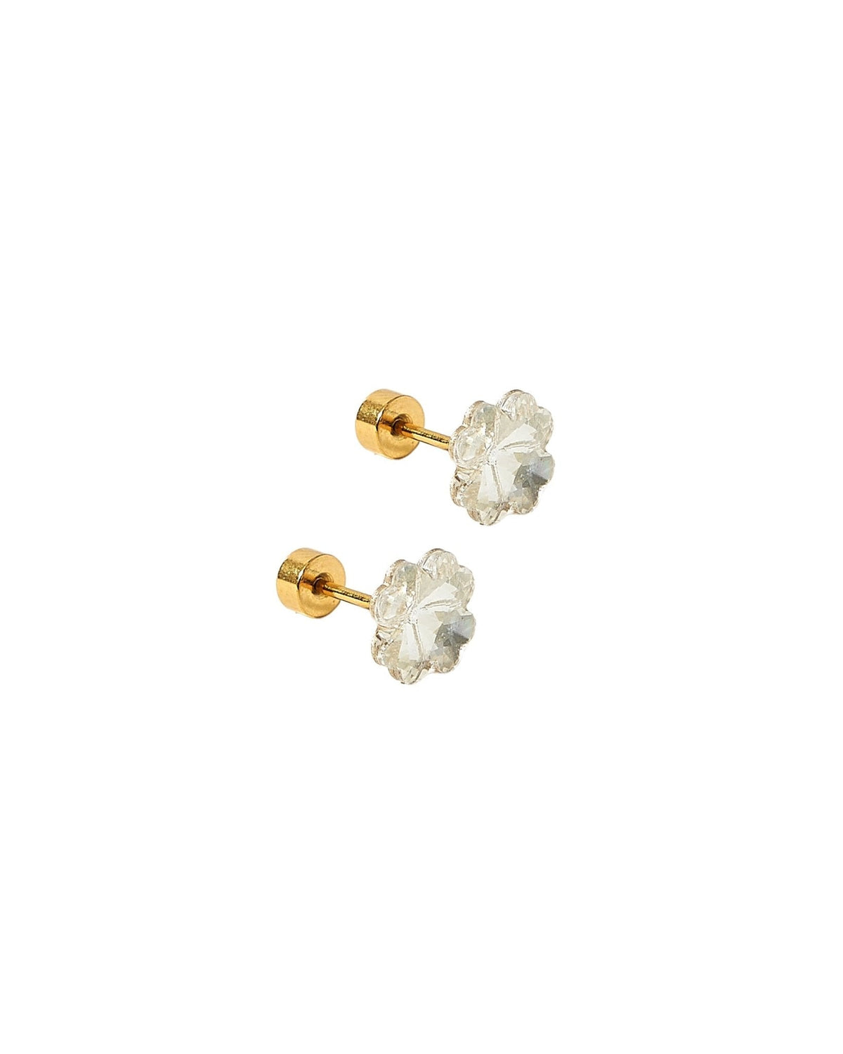 Screwback Stud Earrings Lux - Candy Clover Clear