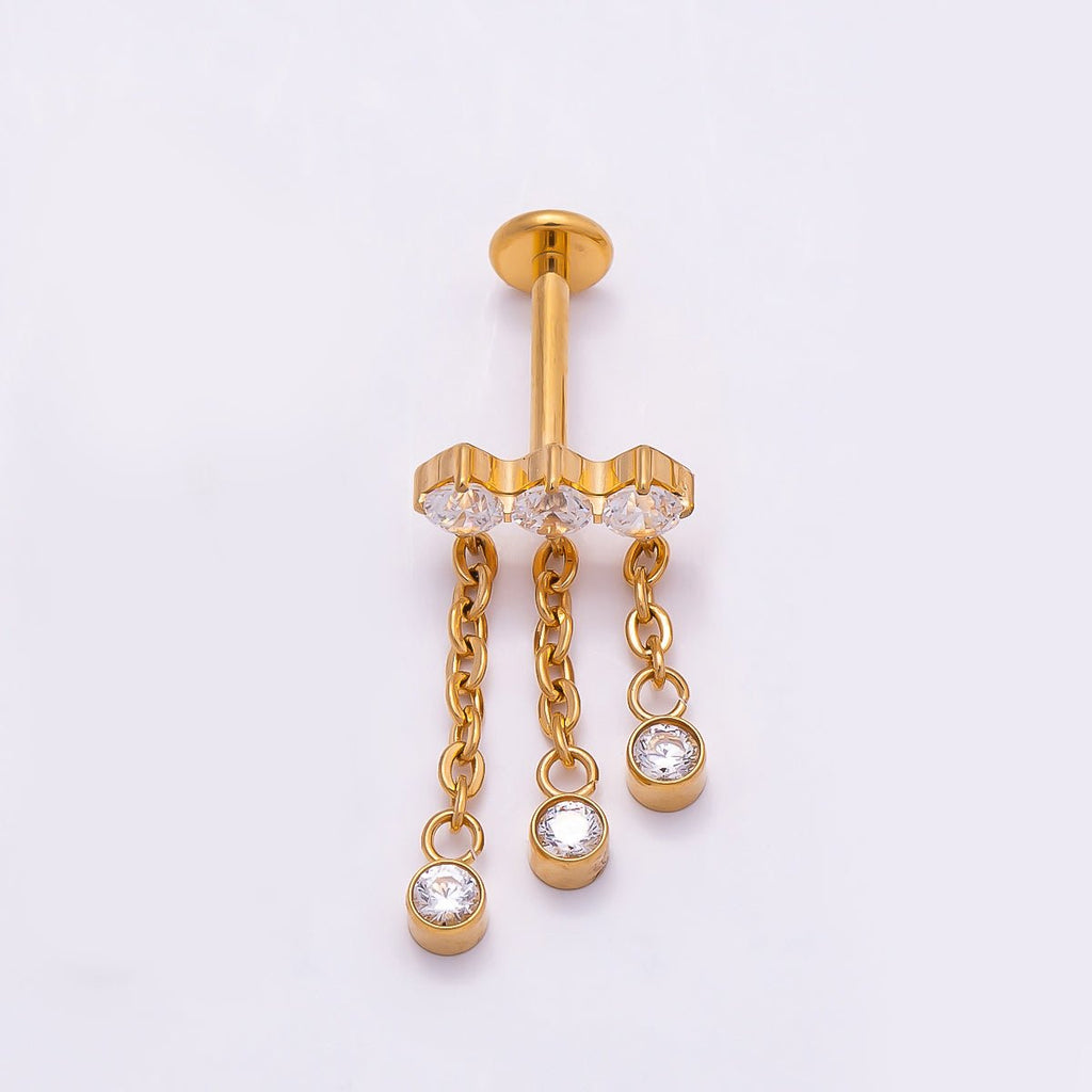 Round Drop Cartilage Piercing Flat Back Stud