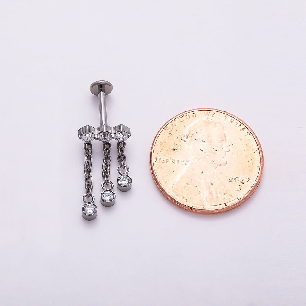 Round Drop Cartilage Piercing Flat Back Stud