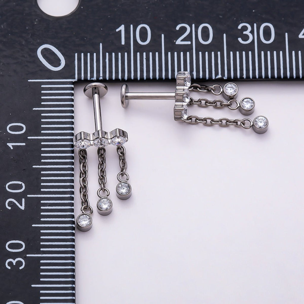 Round Drop Cartilage Piercing Flat Back Stud