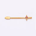 Titanium CZ Sword Nipple Barbell Piercing Body Jewelry in Gold & Silver | BJ-00106 BJ-00107